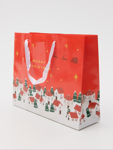 Geantă luminoasă pentru cadouri, 26 × 32 cm – magie de Crăciun la fiecare dăruire [2]