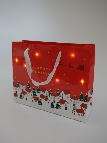 Oferte limitate - Geantă luminoasă pentru cadouri, 26 × 32 cm – magie de Crăciun la fiecare dăruire