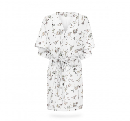 Halat mamica - Halat / Kimono pentru gravide si mamici, bumbac, marime universala, Natur