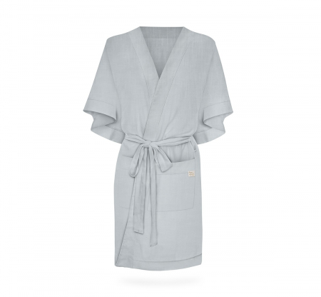 Halat mamica - Halat / Kimono pentru gravide si mamici, vascoza si in, marime universala, Gri Puf