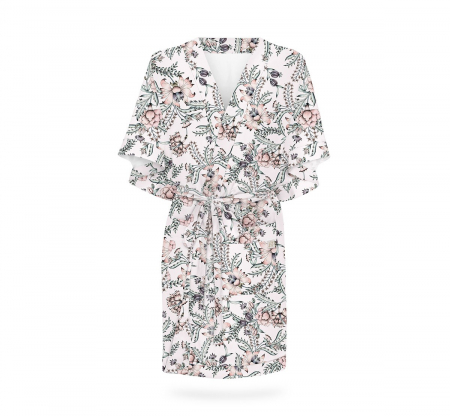 Halat mamica - Halat / Kimono pentru gravide si mamici, bumbac premium, marime universala, Flori pastelate