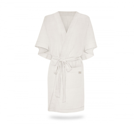 Halat mamica - Halat / Kimono pentru gravide si mamici, vascoza si in, marime universala, Alb