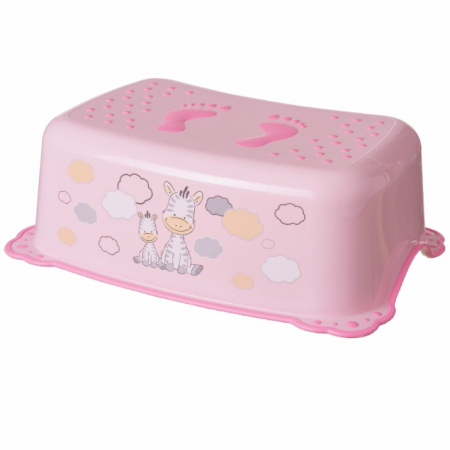 Ingrijire si igiena - Inaltator baie, antiderapant, Zebra Light Pink, Maltex Baby
