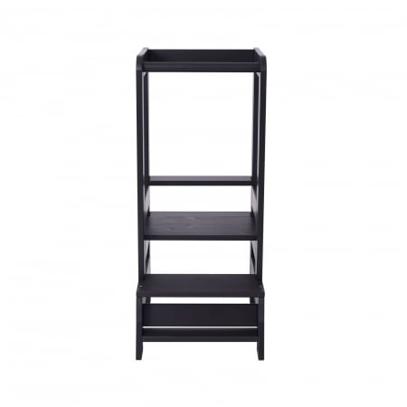 Inaltator Learning Tower Ajustabil, Ajutor de bucatarie MeowBaby®, lemn Negru [4]