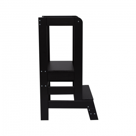 Inaltator Learning Tower Ajustabil, Ajutor de bucatarie MeowBaby®, lemn Negru [3]