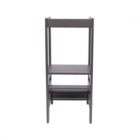 Inaltator Learning Tower Ajustabil, Ajutor de bucatarie MeowBaby®, lemn Gri inchis [4]