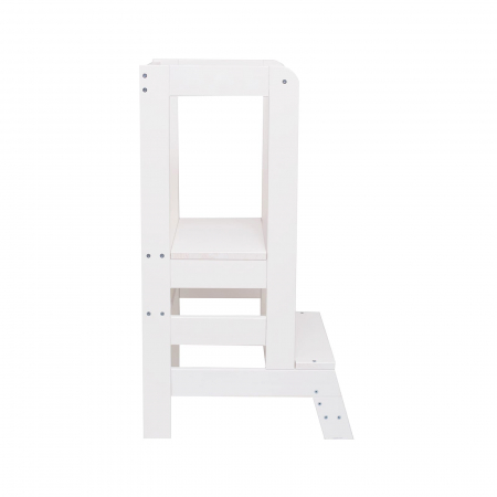 Inaltator Learning Tower Ajustabil, Ajutor de bucatarie MeowBaby®, lemn Alb [2]