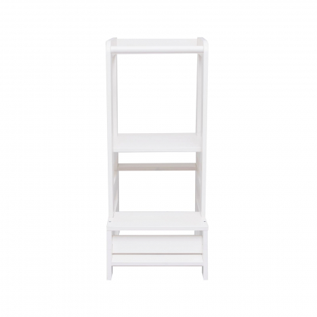 Inaltator Learning Tower Ajustabil, Ajutor de bucatarie MeowBaby®, lemn Alb [3]