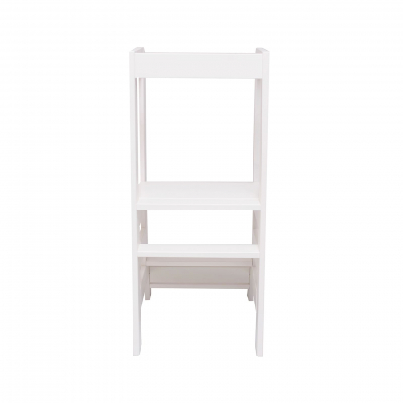 Inaltator Learning Tower Ajustabil, Ajutor de bucatarie MeowBaby®, lemn Alb [4]
