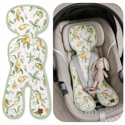 Articole transport - Insert Antitranspirație 3D BabySteps® „Lemon" – Țesătură 3D Mesh Certificată, Hipoalergenică, Antibacteriană | Scaun Auto și Cărucior 0-13kg