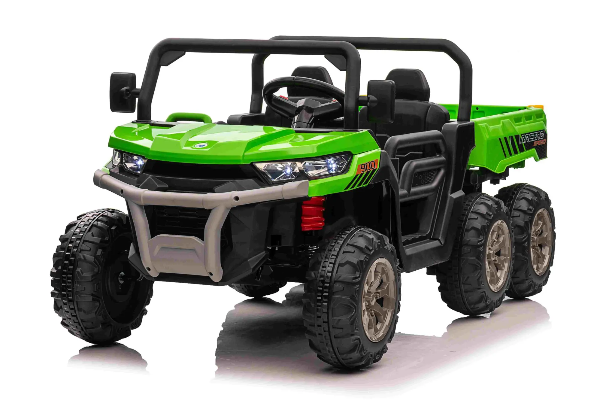Jeep Electric Copii Transporter 24V 2x200W, 6 Roți, Bena Basculantă, Telecomandă, Bluetooth, Verde [1]