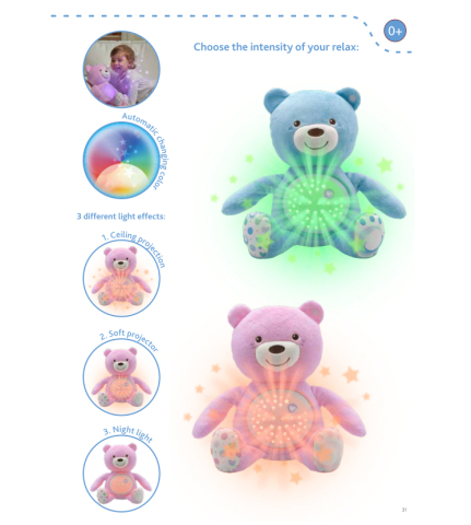 Jucarie cu proiectie Chicco Ursuletul bebelus, albastra, 0luni+ [2]