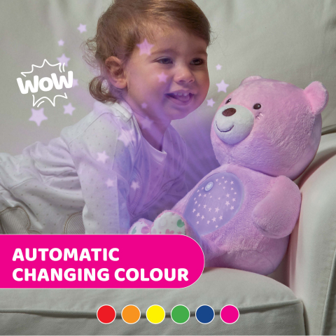 Jucarie cu proiectie Chicco Ursuletul bebelus, roz, 0luni+ [3]