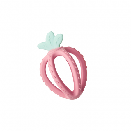 Joaca & Dezvoltare - Jucărie senzorială pentru dentiție din silicon, “Fresh Fruit” - Rose