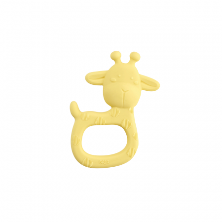 Jucarii pentru dentitie - Jucărie senzorială pentru dentiție din silicon,  "Giraffe Party" - Yellow