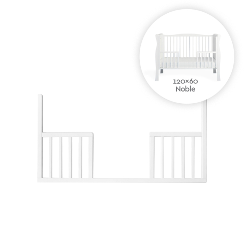 Patuturi lemn 120x60 cm - Partea deschisă interschimbabilă DayBed pentru pătuț Nobel Alb 120x60cm