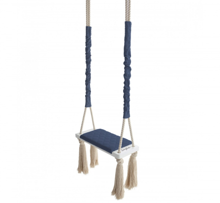 Leagane - Leagan din lemn si spuma pentru copii WoodSwing by BabySteps, Catifea Velvet Navy Blue
