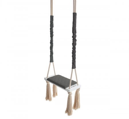 Leagane - Leagan din lemn si spuma pentru copii WoodSwing by BabySteps, Catifea Velvet Dark Grey