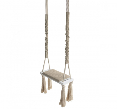 Leagane - Leagan din lemn si spuma pentru copii WoodSwing by BabySteps, Catifea Velvet Bej