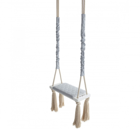 Leagane - Leagan din lemn si spuma pentru copii WoodSwing by BabySteps, Catifea Velvet Grey
