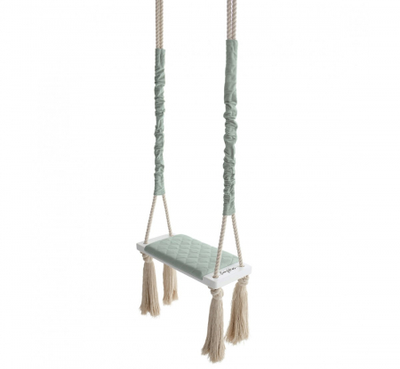 Leagane - Leagan din lemn si spuma pentru copii WoodSwing by BabySteps, Catifea Velvet Mint