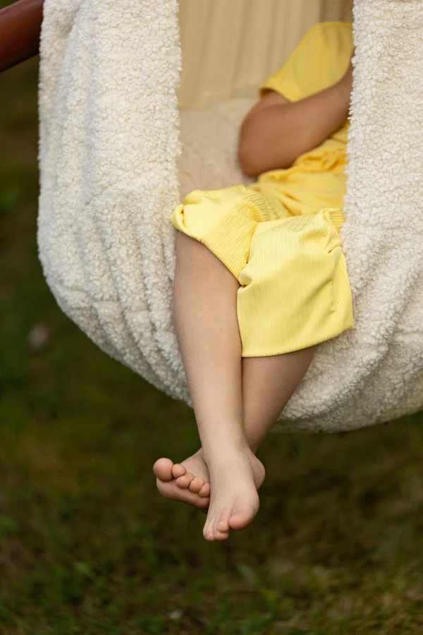 Leagan tip cocon pentru copii MeowBaby® Boucle White  – locul preferat pentru joacă și relaxare [3]