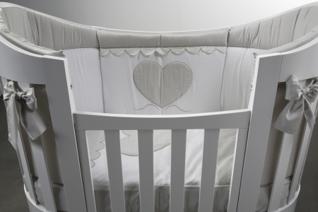Lenjerii patut lux 127x63cm - Lenjerie pentru patut din lemn oval premium high 4 piese Eva Made in Italy