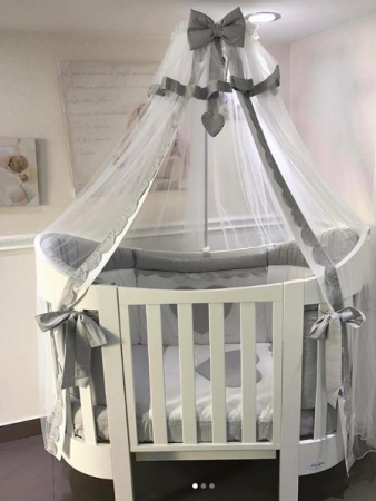 Oktató játékok - Lenjerie pentru patut din lemn oval premium high 4 piese Eva Made in Italy