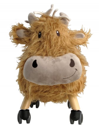 Little Bird Told Me - Văcuța Hubert Highland, Ride On Animal Toy, pentru copii de peste 1 an, Cadru robust din lemn, Scaun căptusit [14]