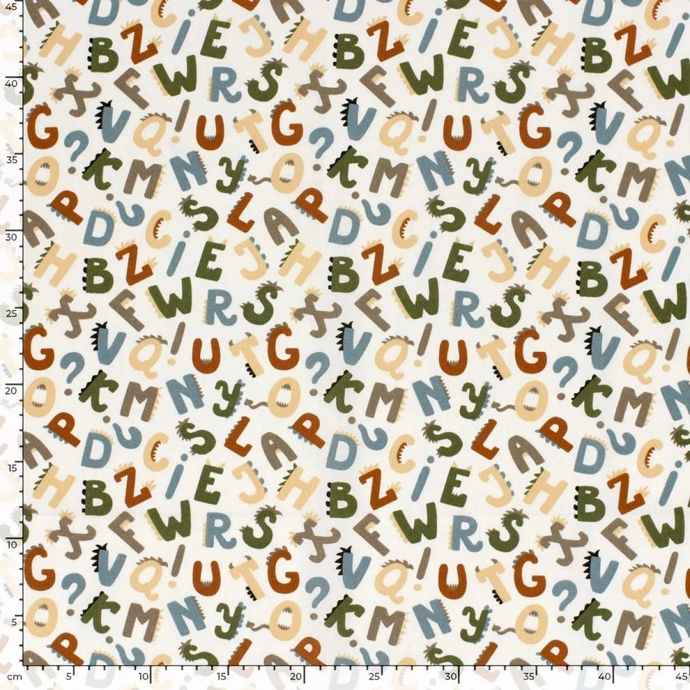 Magic Kids Set Husă Pilotă 100x135cm și Față de Pernă 40x60cm, 100% Bumbac Oeko-Tex, Imprimeu Litere, Reversibil, pentru Pătuț 140x70cm [12]