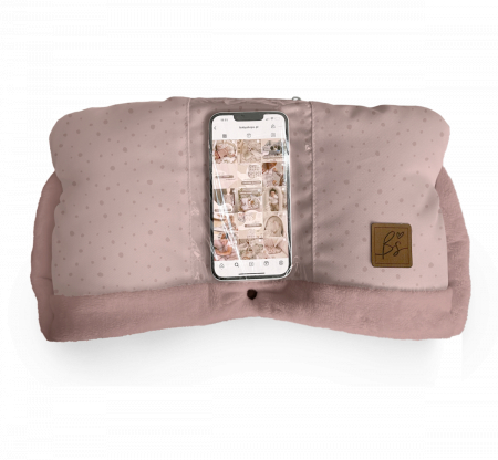 Articole transport - Manusi calduroase pentru carucior universal, Buzunar special pentru acces rapid la telefon, Pentru vremea rece, Impermeabile, Inchidere prin capse, Sepia Rose