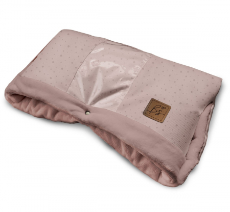 Manusi calduroase pentru carucior universal, Buzunar special pentru acces rapid la telefon, Pentru vremea rece, Impermeabile, Inchidere prin capse, Sepia Rose [1]