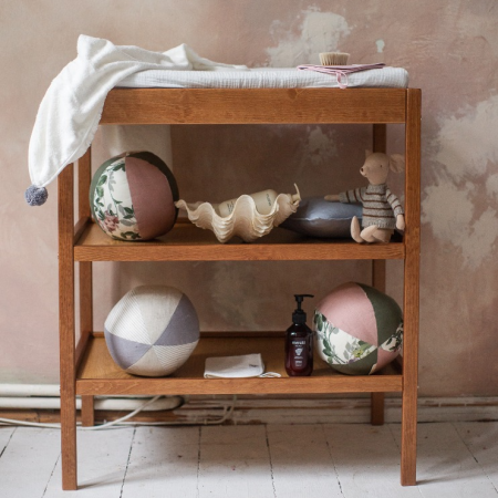 Masă de Înfășat Woodies Classic Changer – Lemn Masiv Vintage, 76x44x86 cm, cu 2 Rafturi Înalte [7]