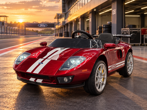 Mașinuțe electrice 24V - Mașină electrică Ford GT 24V Roșu Metalic, 2 Locuri, licență oficială – Telecomandă 2.4G, Uși Funcționale