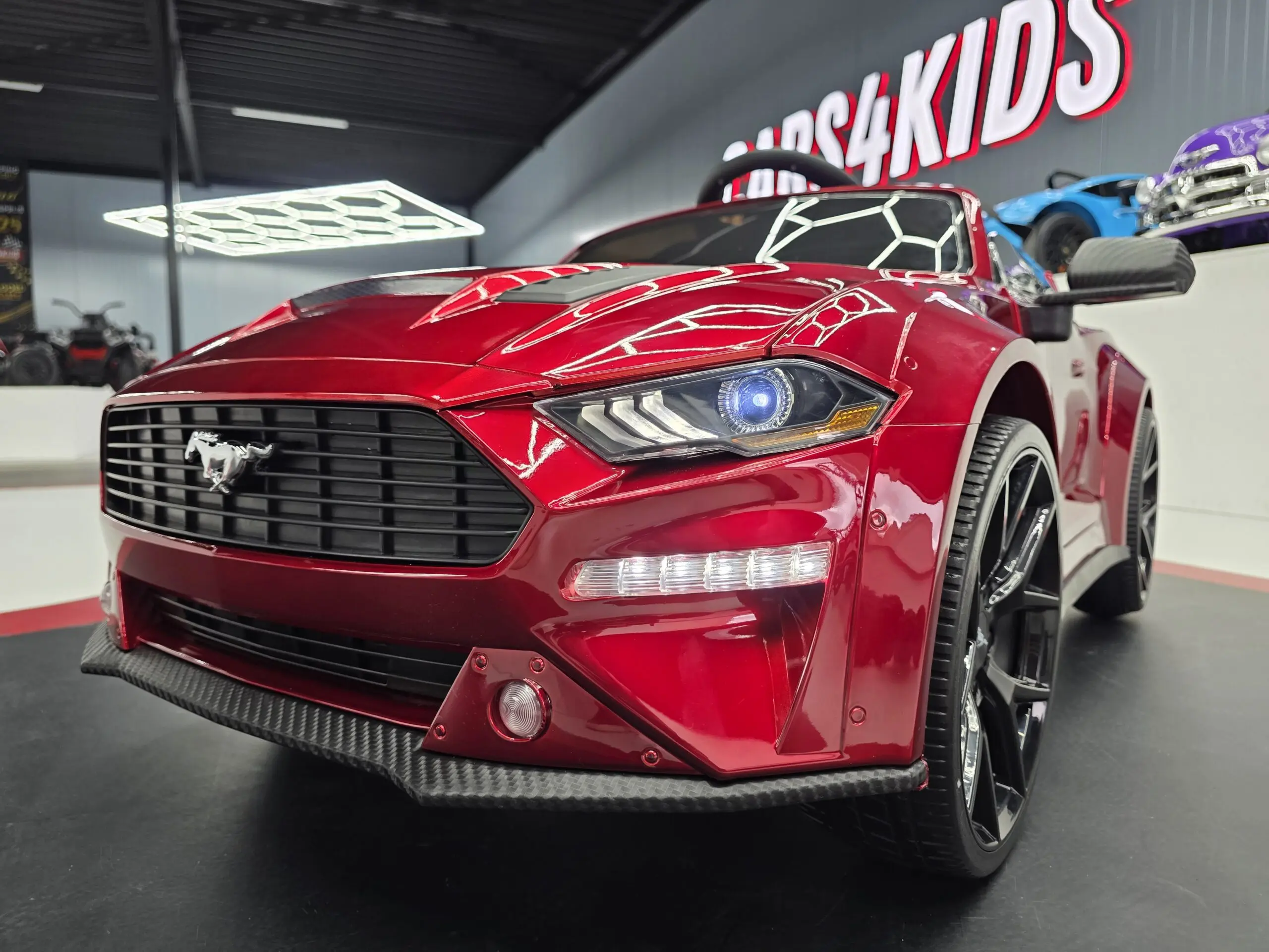 Mașină electrică Ford Mustang 24V, licență oficială – Drift & Telecomandă, roșu metalic premium [14]
