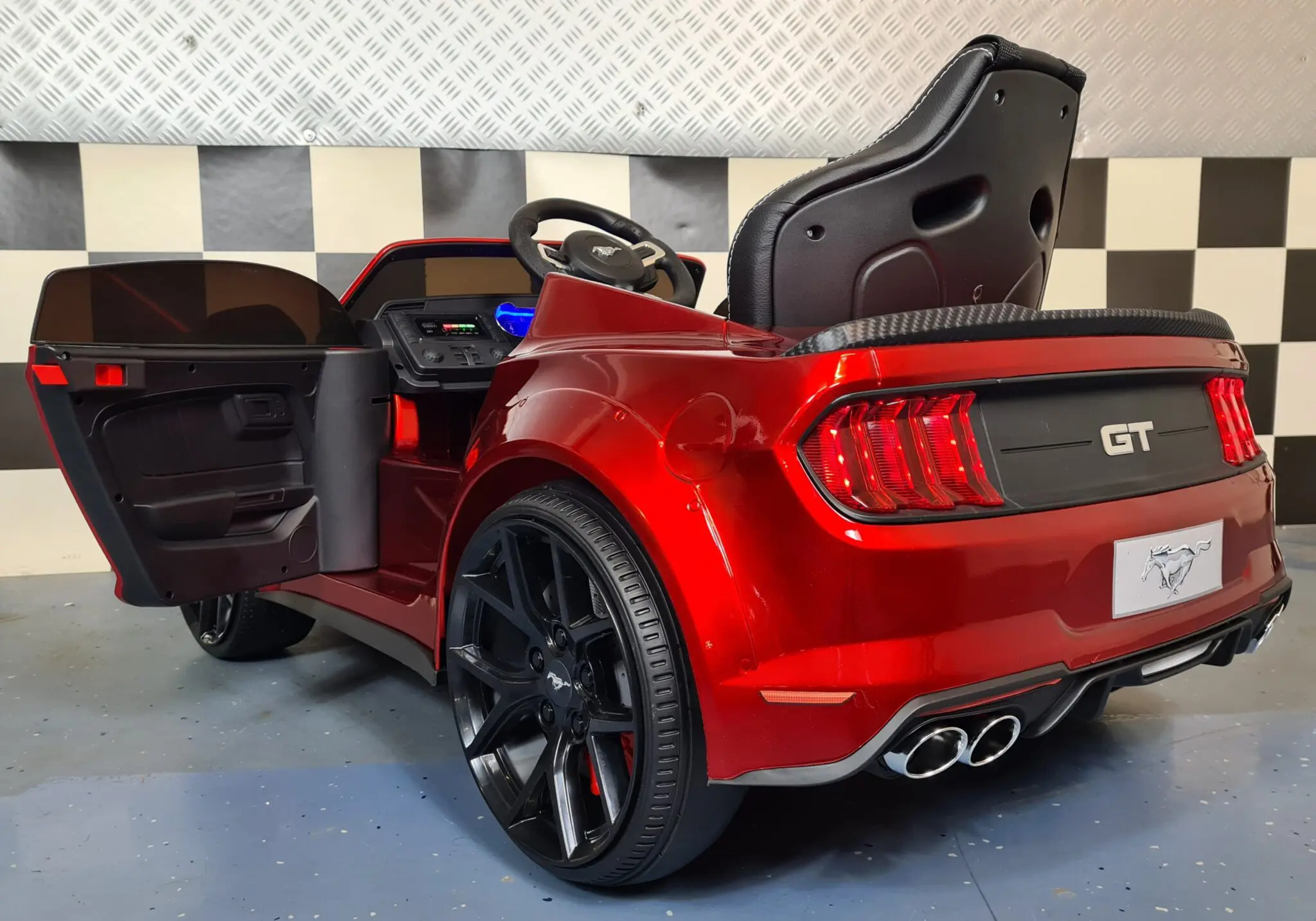 Mașină electrică Ford Mustang 24V, licență oficială – Drift & Telecomandă, roșu metalic premium [6]
