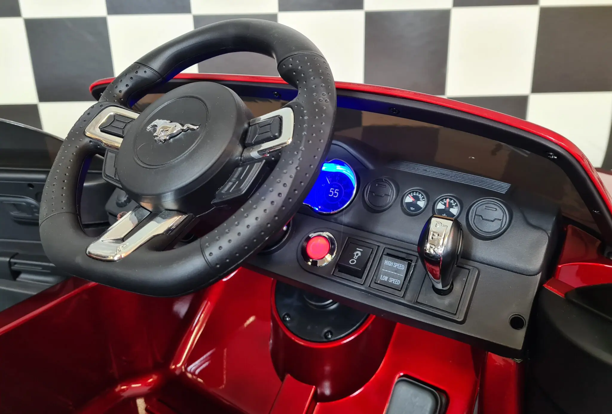 Mașină electrică Ford Mustang 24V, licență oficială – Drift & Telecomandă, roșu metalic premium [9]