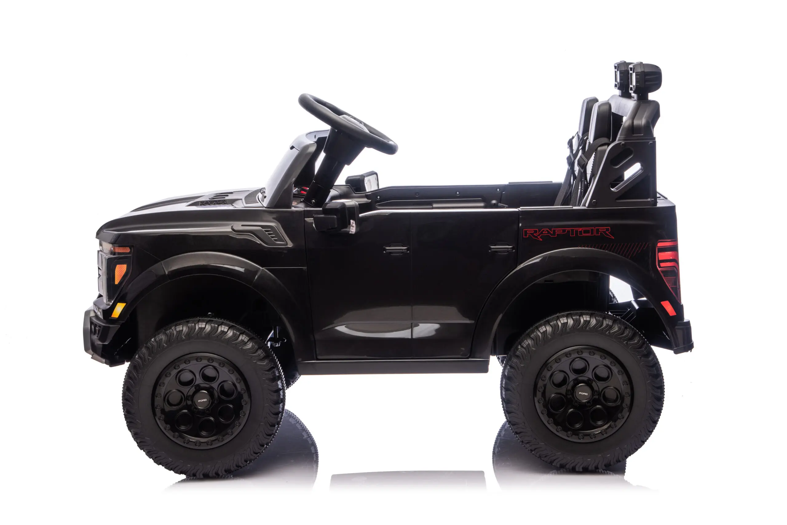 Mașină electrică Ford Raptor 24V Negru, 2 Locuri, licență oficială – Telecomandă 2.4G, Scaun Piele [4]