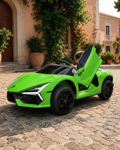 Mașină electrică Lamborghini Revuelto 24V Verde, 2 Locuri, licență oficială – Uși Vertical, Telecomandă 2.4G [1]