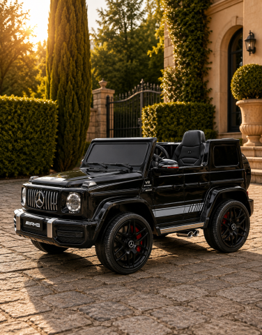 Mașinuțe electrice 12V - Mașină electrică Mercedes G63 AMG 12V Negru, Licență Oficială – 4 Motoare, Telecomandă 2.4G