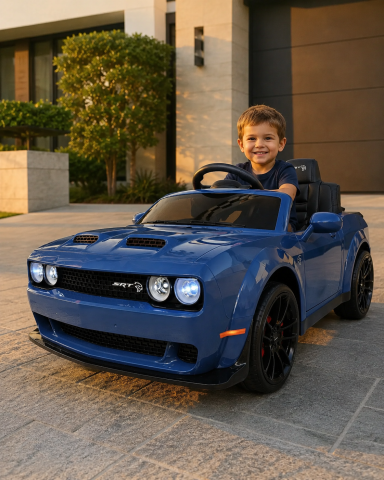 Mașinuță Electrică Copii Dodge Charger SRT 12V, Telecomandă, Bluetooth, Șa Piele, Suspensie, 3-5 ani [1]