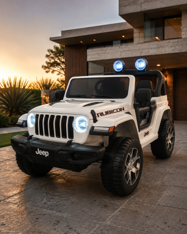 Mașinuță Electrică Copii Jeep Wrangler 12V 4x4, Telecomandă, Bluetooth, 4 Motoare, Uși Funcționale, Șa Piele [2]