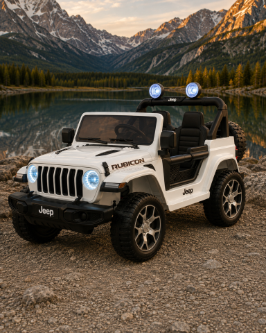 Mașinuță Electrică Copii Jeep Wrangler 12V 4x4, Telecomandă, Bluetooth, 4 Motoare, Uși Funcționale, Șa Piele [1]
