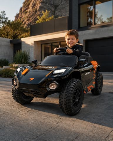 Mașinuță Electrică Copii McLaren Rally 12V, Telecomandă, Bluetooth, USB, Șa Piele, Anvelope EVA, 3-5 ani [2]
