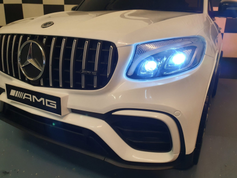 Mașinuță Electrică pentru Copii Mercedes-Benz GLC 63 AMG 12V Alb – 4 Motoare, Suspensii, Bluetooth, Telecomandă 2.4G | 3 Ani+, Max. 30 kg [4]