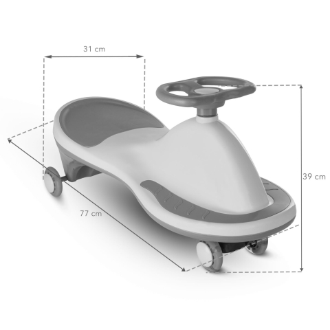 Mașinuță gravitațională Kidwell ROLLO Grey cu roți LED, 3+ ani, până la 100 kg [7]