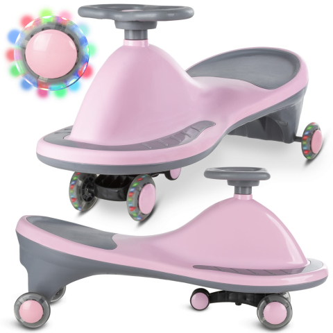 Masinute - Mașinuță gravitațională Kidwell ROLLO Pink cu roți LED, 3+ ani, până la 100 kg