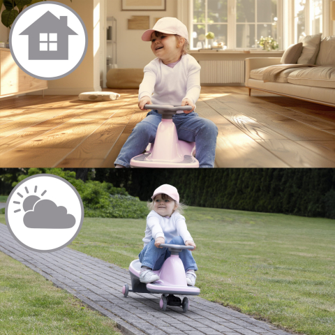 Mașinuță gravitațională Kidwell ROLLO Pink cu roți LED, 3+ ani, până la 100 kg [9]