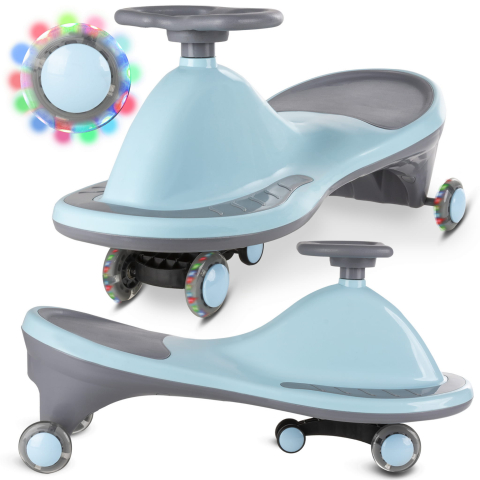 Plimbare & Relaxare - Mașinuță gravitațională Kidwell ROLLO Blue cu roți LED, 3+ ani, până la 100 kg