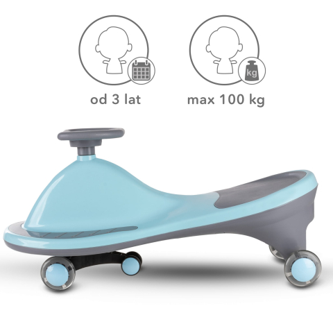 Mașinuță gravitațională Kidwell ROLLO Blue cu roți LED, 3+ ani, până la 100 kg [8]